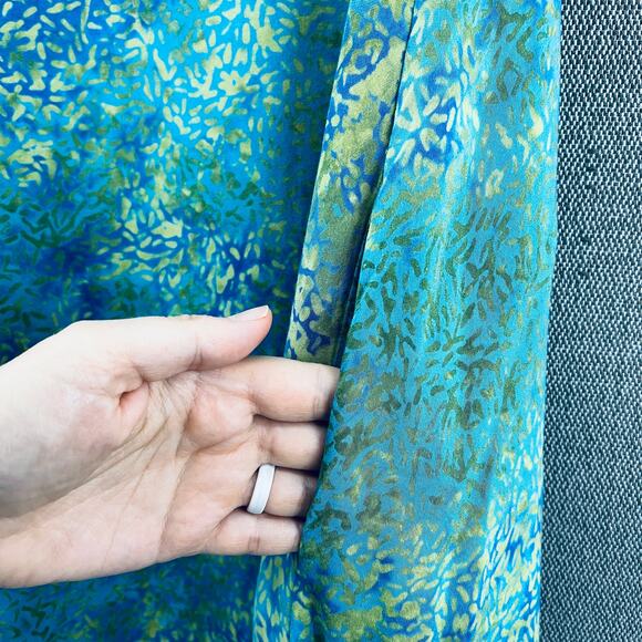 La Luna Loca Womens Loose Fit Blue Tie Dye 100% Rayon Midi Dress Pockets SizeXXL - Picture 6 of 9